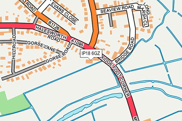 IP18 6GZ map - OS OpenMap – Local (Ordnance Survey)