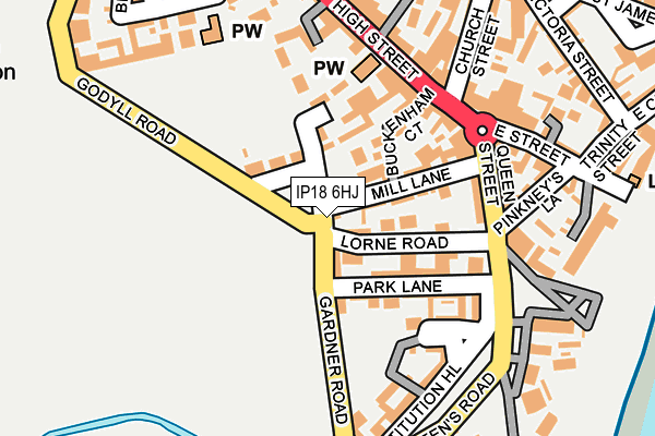 IP18 6HJ map - OS OpenMap – Local (Ordnance Survey)