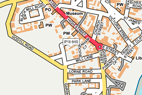 IP18 6HS map - OS OpenMap – Local (Ordnance Survey)