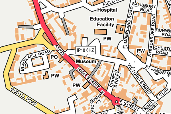 IP18 6HZ map - OS OpenMap – Local (Ordnance Survey)