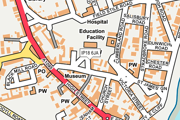 IP18 6JA map - OS OpenMap – Local (Ordnance Survey)