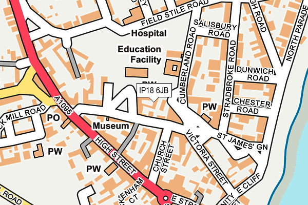 IP18 6JB map - OS OpenMap – Local (Ordnance Survey)