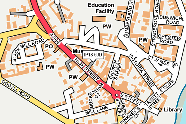 IP18 6JD map - OS OpenMap – Local (Ordnance Survey)