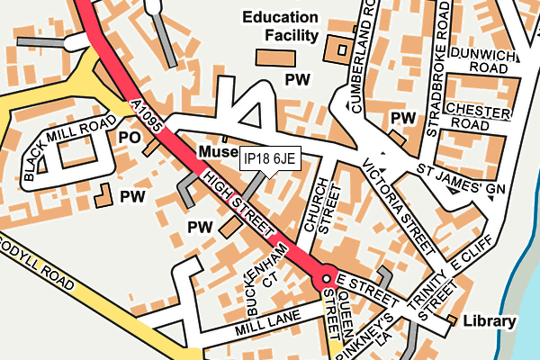 IP18 6JE map - OS OpenMap – Local (Ordnance Survey)