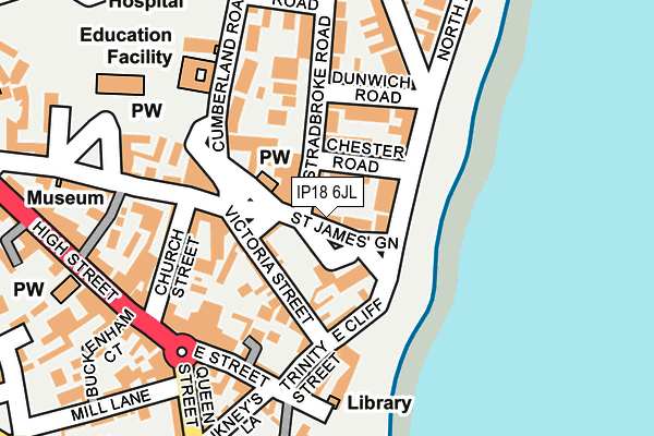 IP18 6JL map - OS OpenMap – Local (Ordnance Survey)