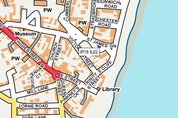 IP18 6JQ map - OS OpenMap – Local (Ordnance Survey)