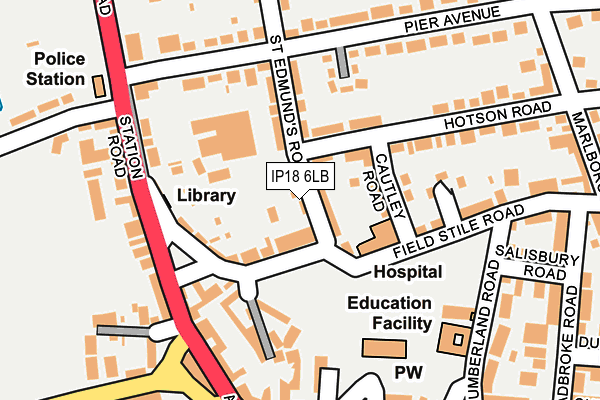 IP18 6LB map - OS OpenMap – Local (Ordnance Survey)