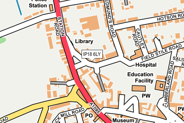 IP18 6LY map - OS OpenMap – Local (Ordnance Survey)