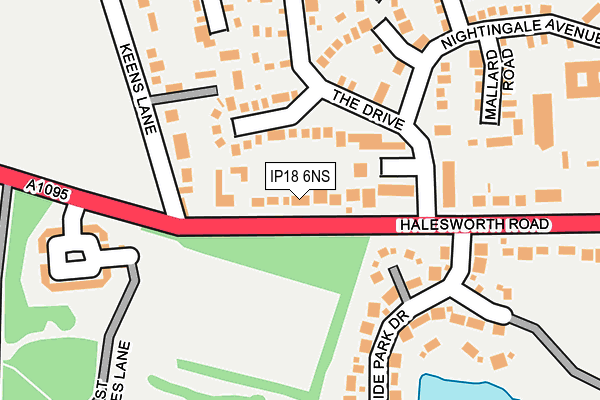 IP18 6NS map - OS OpenMap – Local (Ordnance Survey)