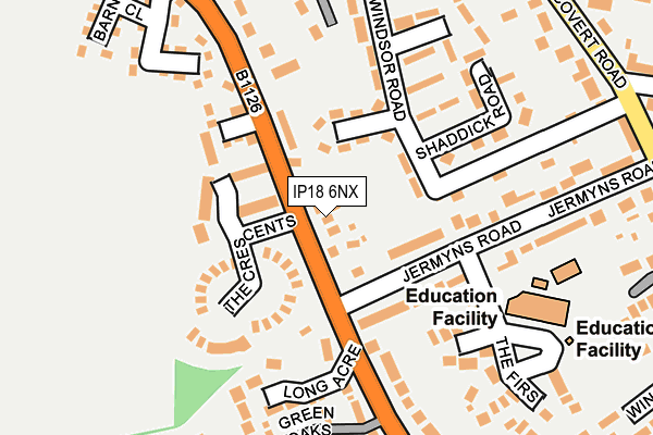 IP18 6NX map - OS OpenMap – Local (Ordnance Survey)