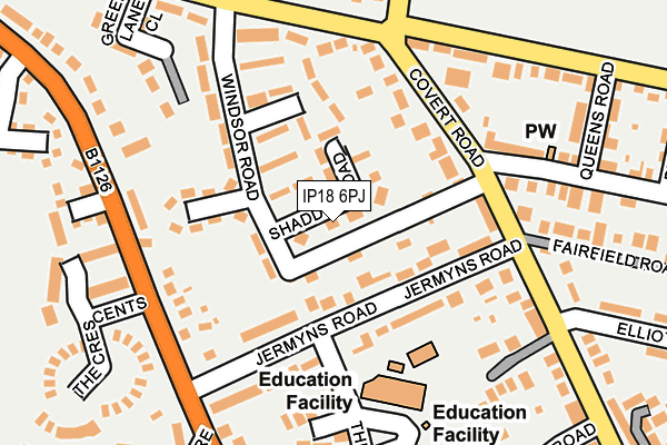 IP18 6PJ map - OS OpenMap – Local (Ordnance Survey)