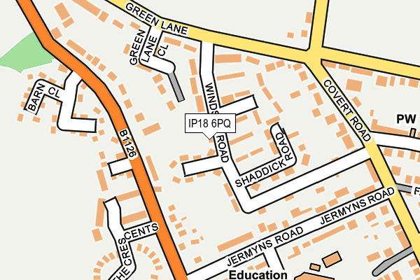 IP18 6PQ map - OS OpenMap – Local (Ordnance Survey)