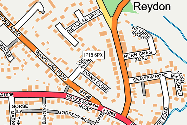 IP18 6PX map - OS OpenMap – Local (Ordnance Survey)