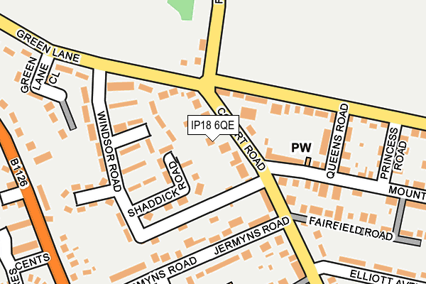 IP18 6QE map - OS OpenMap – Local (Ordnance Survey)