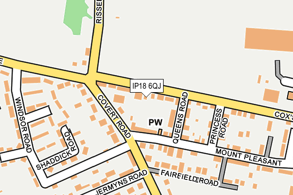 IP18 6QJ map - OS OpenMap – Local (Ordnance Survey)