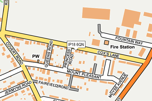 IP18 6QN map - OS OpenMap – Local (Ordnance Survey)