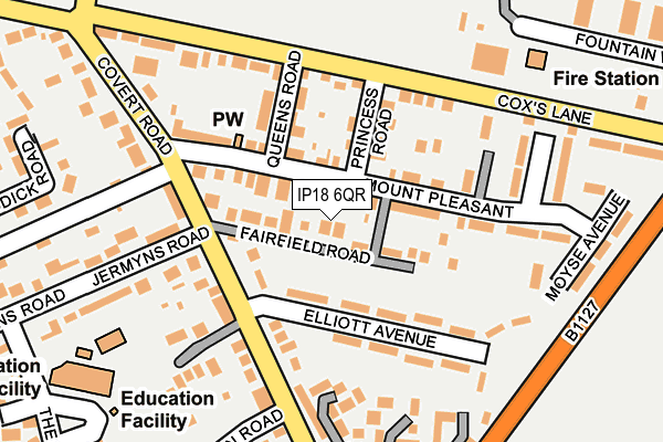 IP18 6QR map - OS OpenMap – Local (Ordnance Survey)