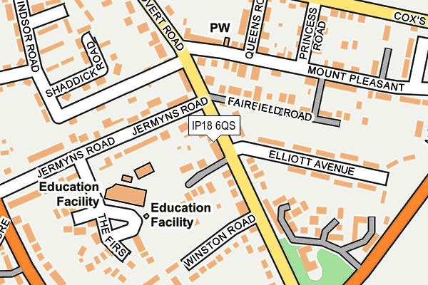 IP18 6QS map - OS OpenMap – Local (Ordnance Survey)