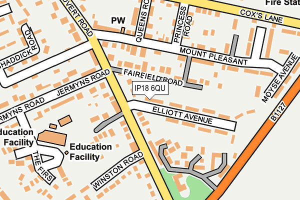 IP18 6QU map - OS OpenMap – Local (Ordnance Survey)