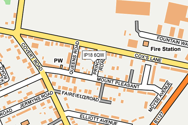 IP18 6QW map - OS OpenMap – Local (Ordnance Survey)