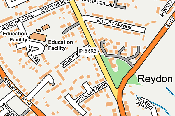 IP18 6RB map - OS OpenMap – Local (Ordnance Survey)