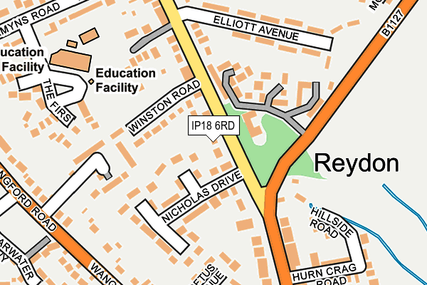 IP18 6RD map - OS OpenMap – Local (Ordnance Survey)