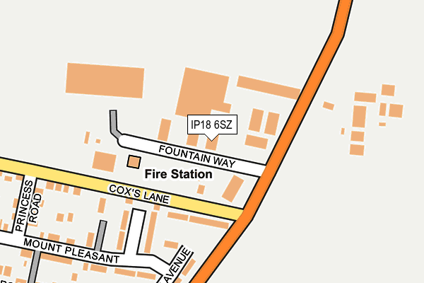 IP18 6SZ map - OS OpenMap – Local (Ordnance Survey)