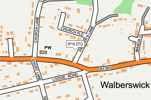 IP18 6TQ map - OS OpenMap – Local (Ordnance Survey)