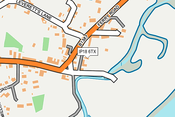 IP18 6TX map - OS OpenMap – Local (Ordnance Survey)