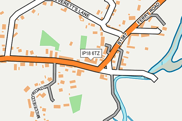 IP18 6TZ map - OS OpenMap – Local (Ordnance Survey)