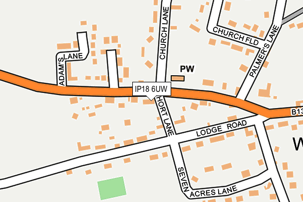 IP18 6UW map - OS OpenMap – Local (Ordnance Survey)