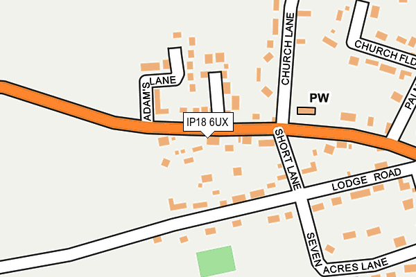 IP18 6UX map - OS OpenMap – Local (Ordnance Survey)