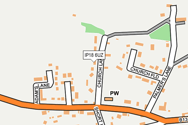 IP18 6UZ map - OS OpenMap – Local (Ordnance Survey)
