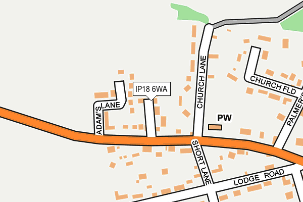 IP18 6WA map - OS OpenMap – Local (Ordnance Survey)