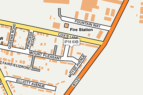 IP18 6XB map - OS OpenMap – Local (Ordnance Survey)