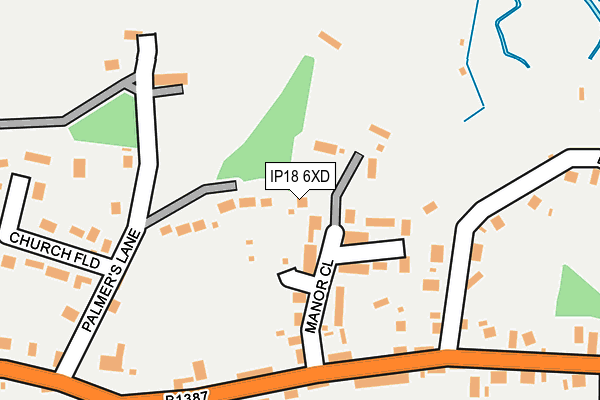 IP18 6XD map - OS OpenMap – Local (Ordnance Survey)