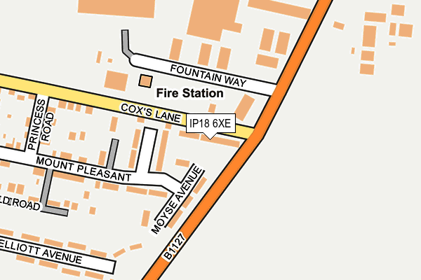 IP18 6XE map - OS OpenMap – Local (Ordnance Survey)