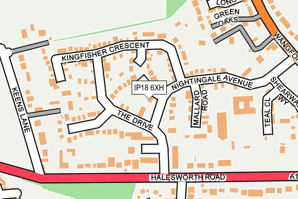 IP18 6XH map - OS OpenMap – Local (Ordnance Survey)