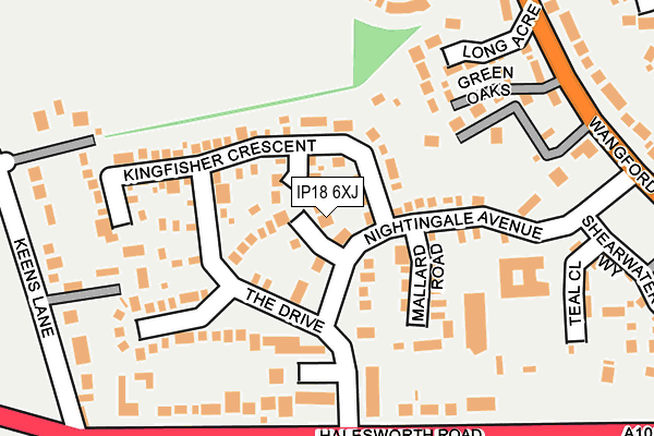 IP18 6XJ map - OS OpenMap – Local (Ordnance Survey)