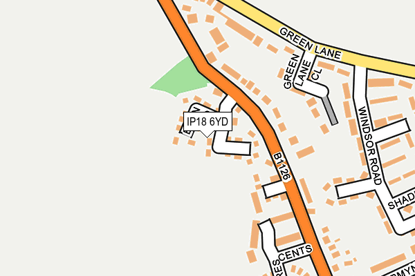IP18 6YD map - OS OpenMap – Local (Ordnance Survey)