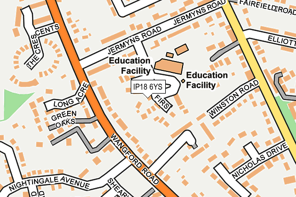 IP18 6YS map - OS OpenMap – Local (Ordnance Survey)