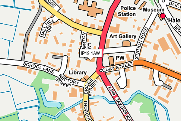 IP19 1AW map - OS OpenMap – Local (Ordnance Survey)