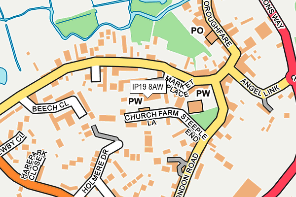 IP19 8AW map - OS OpenMap – Local (Ordnance Survey)