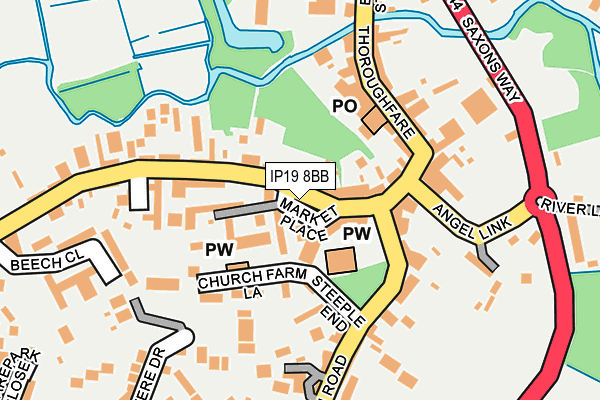 IP19 8BB map - OS OpenMap – Local (Ordnance Survey)