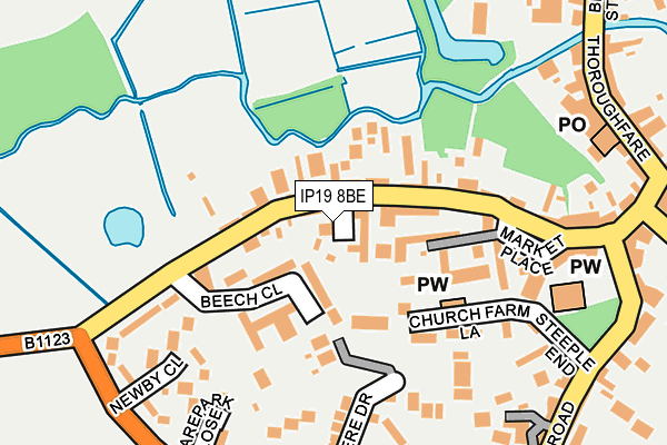 IP19 8BE map - OS OpenMap – Local (Ordnance Survey)