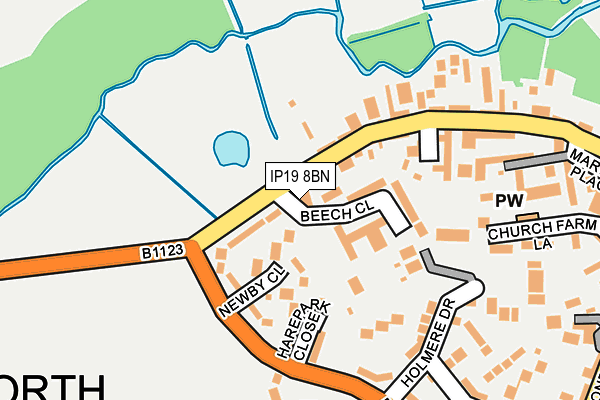 IP19 8BN map - OS OpenMap – Local (Ordnance Survey)