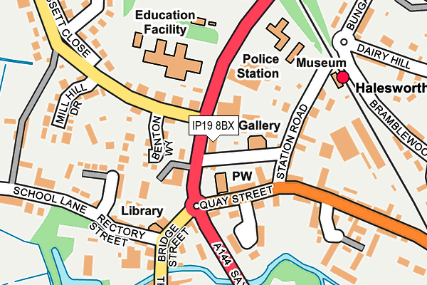 IP19 8BX map - OS OpenMap – Local (Ordnance Survey)