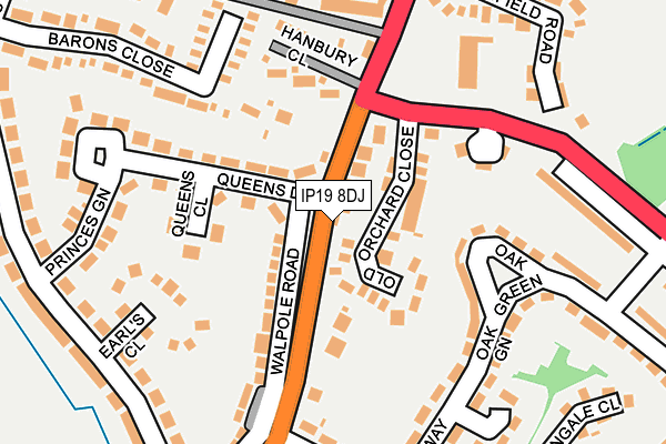 IP19 8DJ map - OS OpenMap – Local (Ordnance Survey)