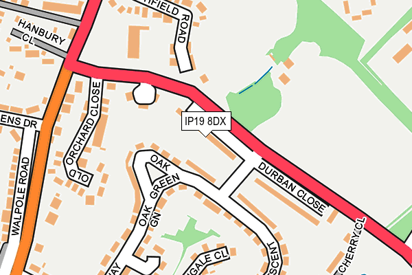 IP19 8DX map - OS OpenMap – Local (Ordnance Survey)