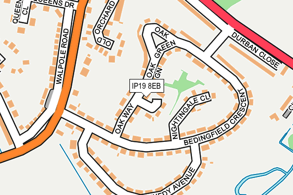 IP19 8EB map - OS OpenMap – Local (Ordnance Survey)